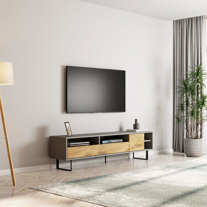 Hanah Home Luga Soporte de TV Gris y Roble